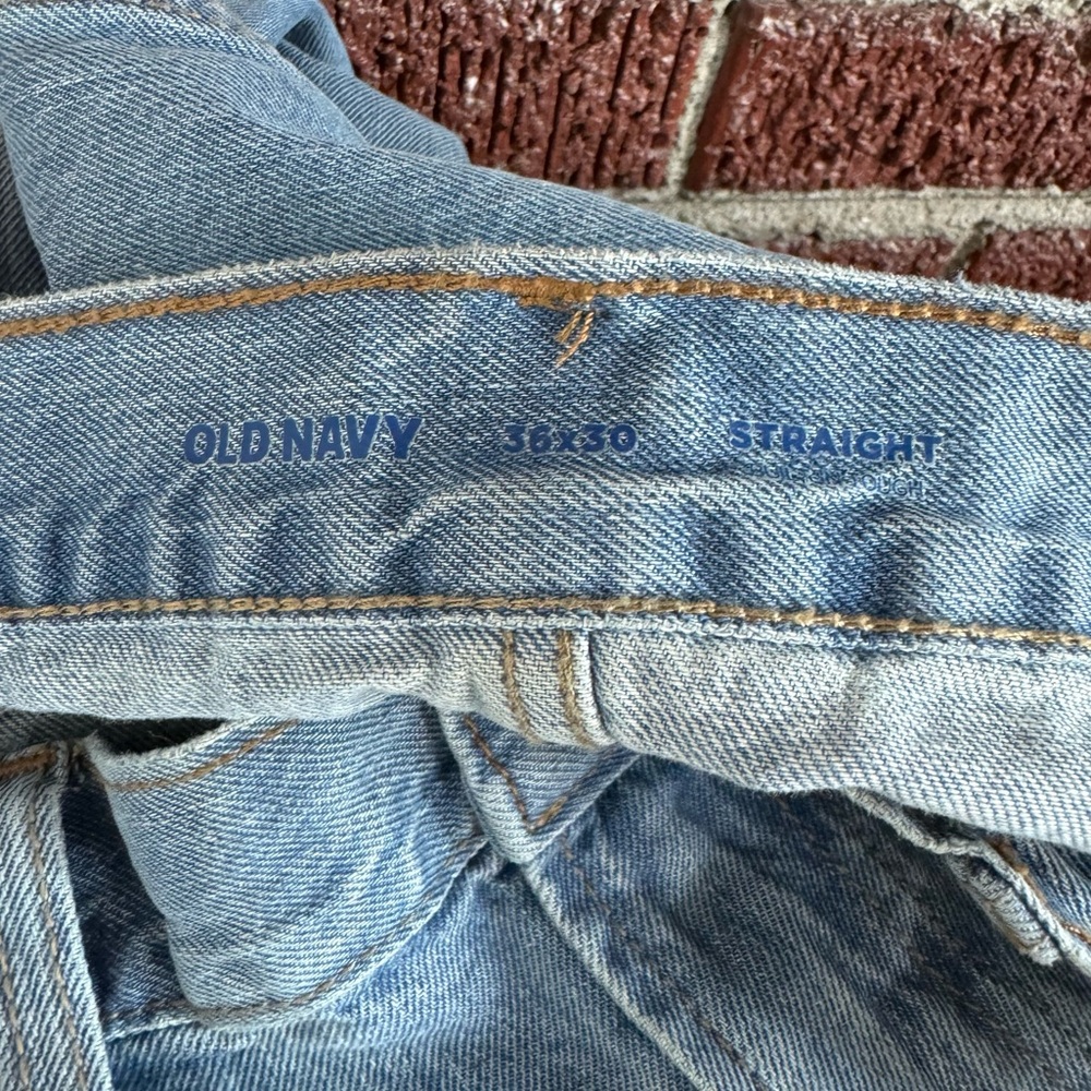 Old Navy Jeans Denim Wow Straight Non Stretch Light Wash Blue Solid‎ 90s Fit - Picture 6 of 9